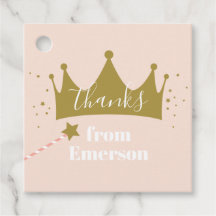 Prinsesskrona Flickors Födelsedagsfest Tack