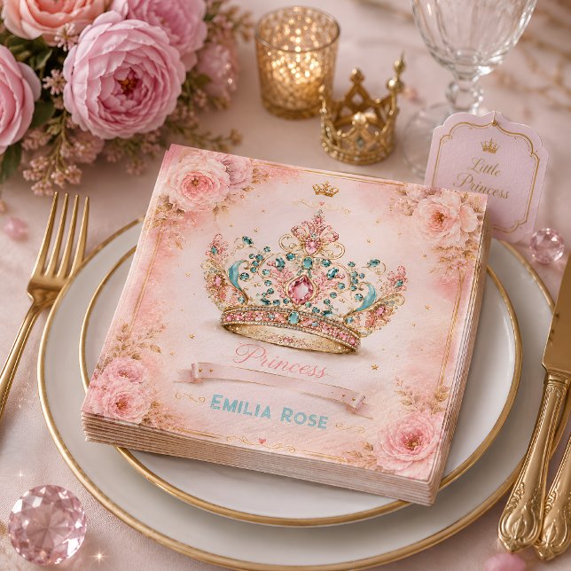 Prinsesskrona Födelsedag Pappersservett (Skapare uppladdad)