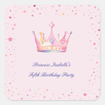 Prinsesskrona Pastell Rosa Liten Flickas Födelseda