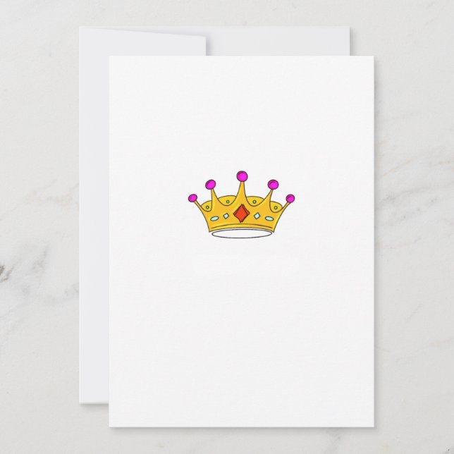 Prinsesskrona, prins krona, krona tema inbjudningar (Framsida)
