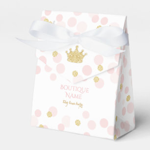 Prinsesskrona Rosa Guld Glitter Konfetti Prickar Presentaskar