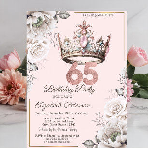 Prinsesskronans Blommiga 65-årsfest Inbjudningar