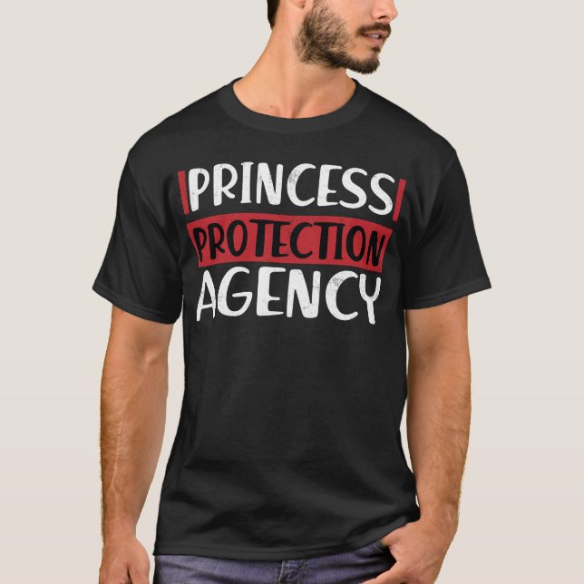 Prinsesskyddsbyråns T-shirt för fäder och  (Framsida)