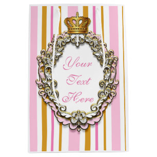 Prinsesslig krona rosa & guld personlig väska