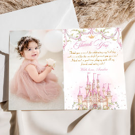 Prinsesslott Flickfödelsedagsfoto Tackkort Tack Kort