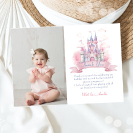 Prinsesslott Flickfödelsedagsfoto Tackkort Tack Kort