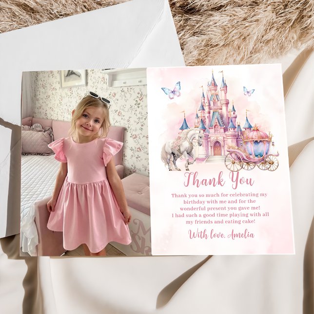 Prinsesslott Födelsedagsfoto Tack Kort (Skapare uppladdad)