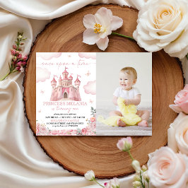 Prinsesslottets fotofödelsedagsinbjudan inbjudningar