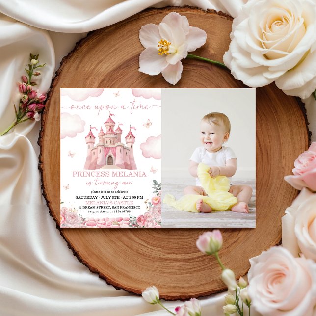 Prinsesslottets fotofödelsedagsinbjudan inbjudningar (Skapare uppladdad)