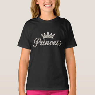 Prinsesspärlkrona – 'Prinsess' -text T Shirt
