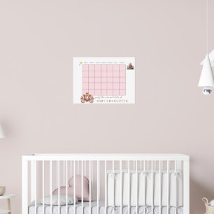 Prinsessvagn Baby Shower Kalender Gissa Leverans Poster