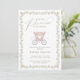 Prinsessvagn Baby Shower Sagoprinsessa Royal Baby Inbjudningar