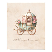 Prinsessvagn Barnkammar Konst Poster
