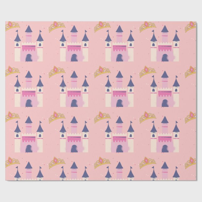 Prinskrona och slott presentpapper (Platt)