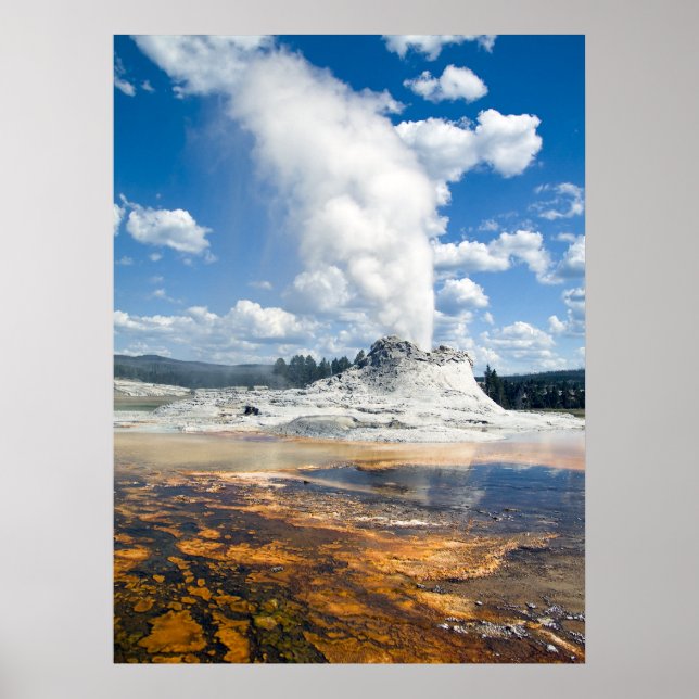Print - Castle Geyser, Yellowstone National Park Poster (Framsidan)