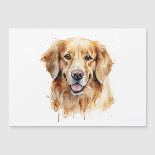  print Hund art-gåva från Golden Retriever Magnetisk Inbjudningskort (Framsida)