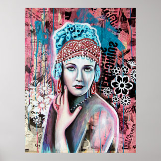 Print of Cristal Queen, artwork by Claire Pinatel Poster