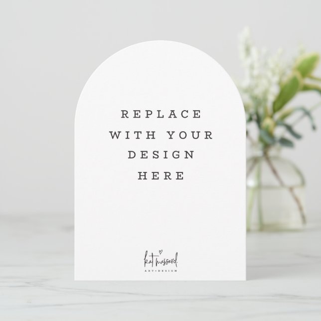 PRINT ORDER 7 x 5 inch card Dicut arch edge Inbjudningar (Stående Fram)