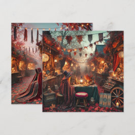 Printable Autumnal Whimsigoth Market Scrapbook Inbjudningar