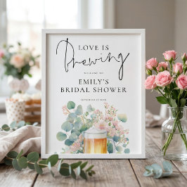 Printable Beer Love Brewing Welcome Bridal Shower Poster