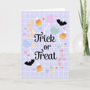 Printable Bus eller godis Halloween Cute-barn Kort