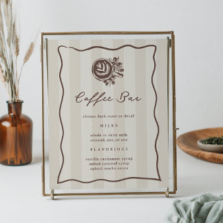 Printable Coffee Bar Menu Sign Poster
