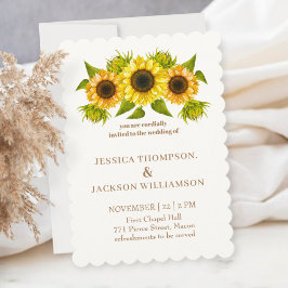 Printable Custom Wedding Card, sunflower Inbjudningar