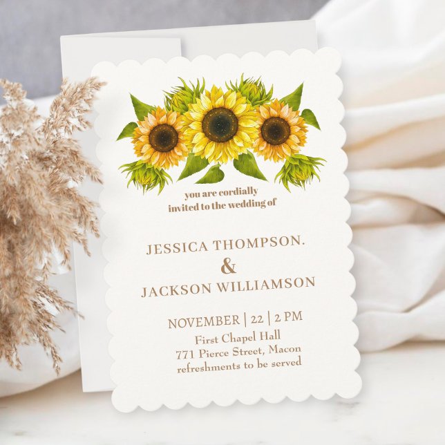 Printable Custom Wedding Card, sunflower  Inbjudningar (Skapare uppladdad)