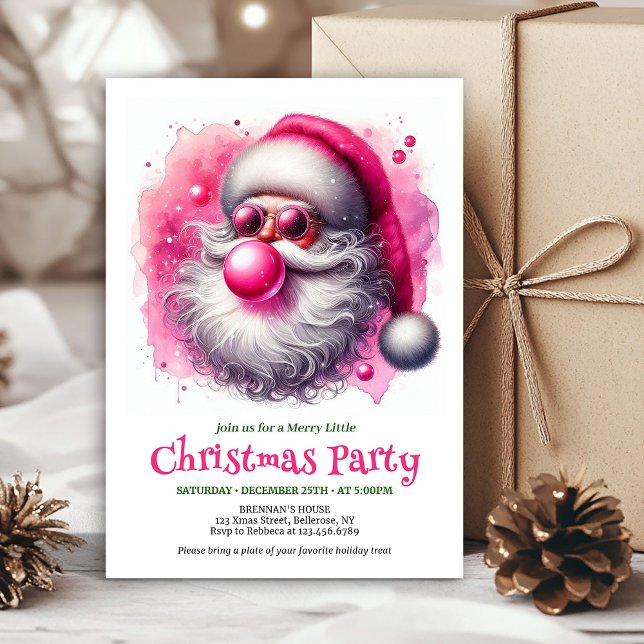 Printable Funny Santa Sunglasses Christmas Invite Inbjudningar (Printable Funny Santa Sunglasses Christmas Invitation

)