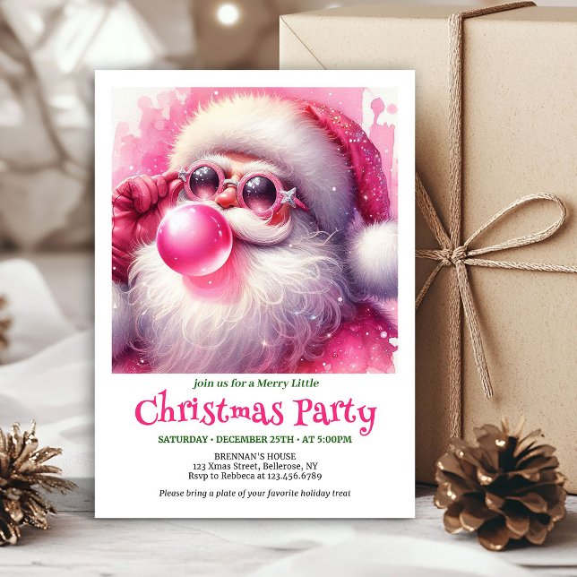 Printable Funny Santa Sunglasses Christmas Invite Inbjudningar (Printable Funny Santa Sunglasses Christmas Invitation

)
