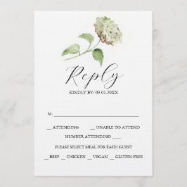 Printable Hydrangea Wedding RSVP Cards Inbjudningar