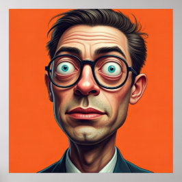 Printable Illustration - lustig affärsman Poster