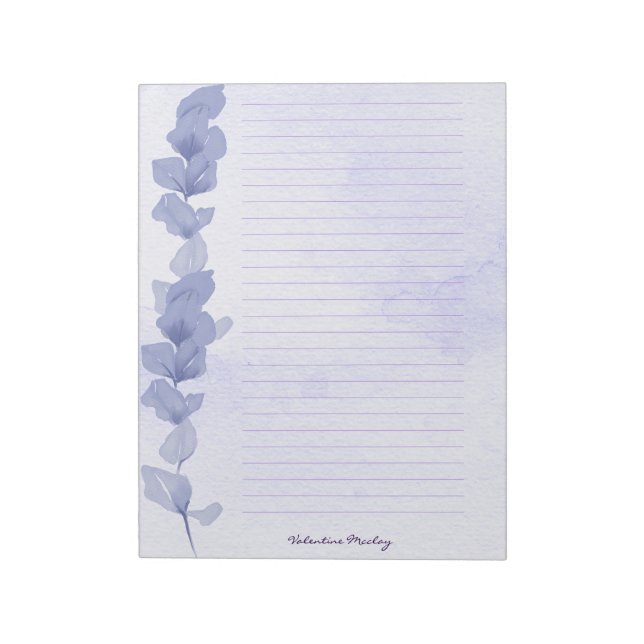 Printable Lavender Lined Paper – Personalized Anteckningsblock (Roterad)