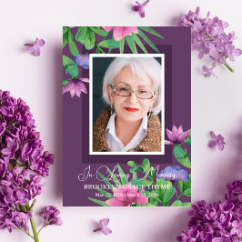 Printable Lila Photo Firande of Life Programme Inbjudningar