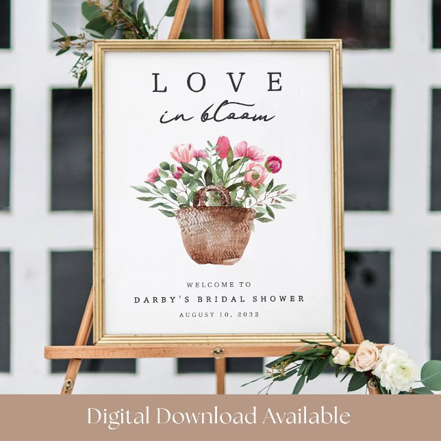 Printable Love in Bloom Bridal Shower Welcome Sign Poster (Skapare uppladdad)