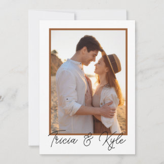 Printable minimalist four-photo wedding inbjudningar