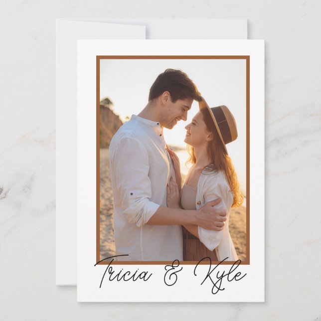 Printable minimalist four-photo wedding inbjudningar (Framsida)