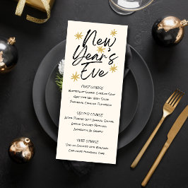 Printable New Years Eve Menu Inbjudningar