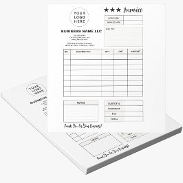 Printable Order Form, Custom Business Logo Invoice Anteckningsblock