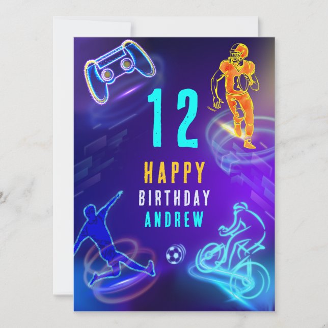 Printable Personlig Boy Birthday Card Kort (Framsida)