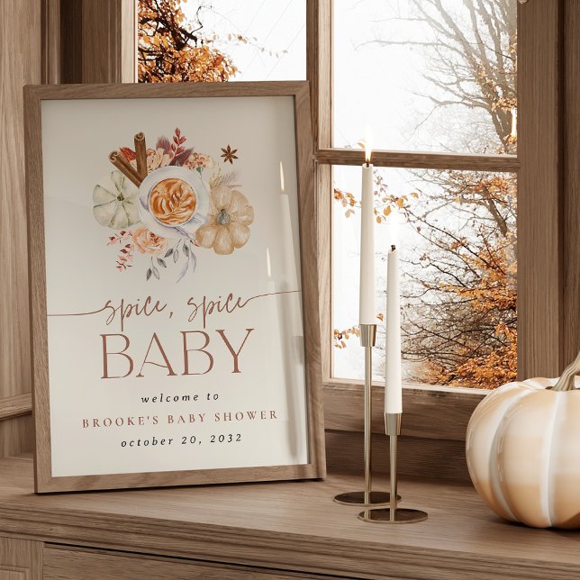Printable Pumpkin Spice Baby Shower Welcome Sign Poster (Skapare uppladdad)