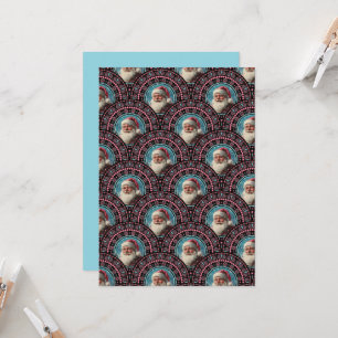 Printable Retro Santa Pinkmas Mandala Art Deco Inbjudningar