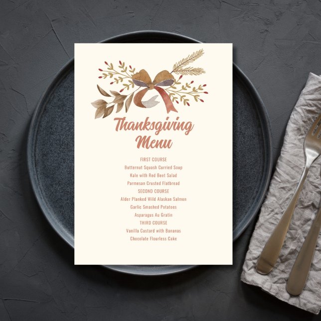Printable Thanksgiving Menu Inbjudningar (Skapare uppladdad)