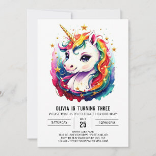 Printable Unicorn Birthday Delight Inbjudningar