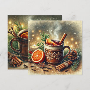 Printable Vintage jul Mulled Apple Cider Inbjudningar