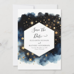 Printable Whimsical Celestial Bröllop Spara Datumet