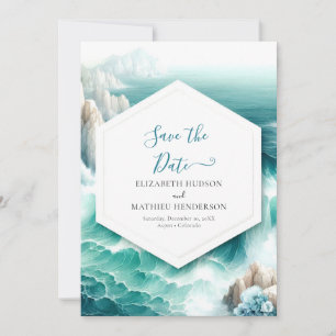 Printable Whimsical Nautical Bröllop Spara Datumet