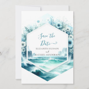 Printable Whimsical Nautical Bröllop Spara Datumet