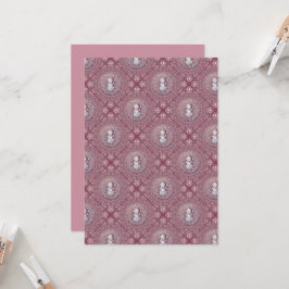 Printable Whimsical Rosa Snögubbe Mandala Geo Tile Inbjudningar