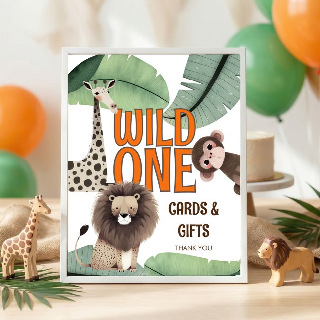 Printable Wild One Safari Cards Gifts 1st Birthday Poster (Skapare uppladdad)